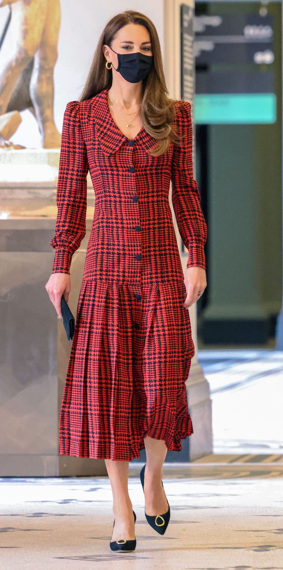 Kate Middleton Wears Red Alessandra Rich Dress for V A Museum Visit