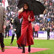 kate middleton red outfit rugby match