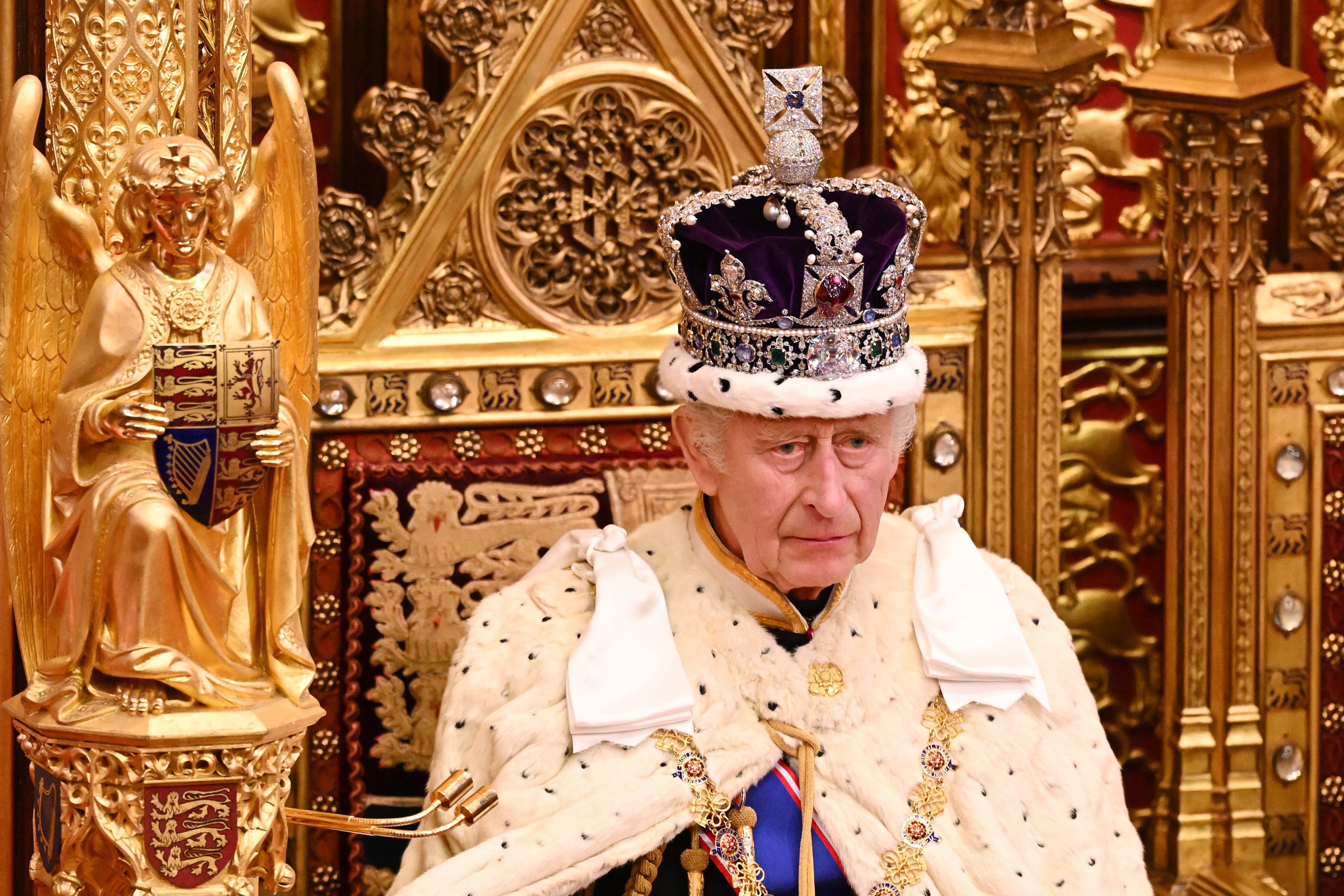 King Charles Wears Crown at First State Opening Parliament of Reign