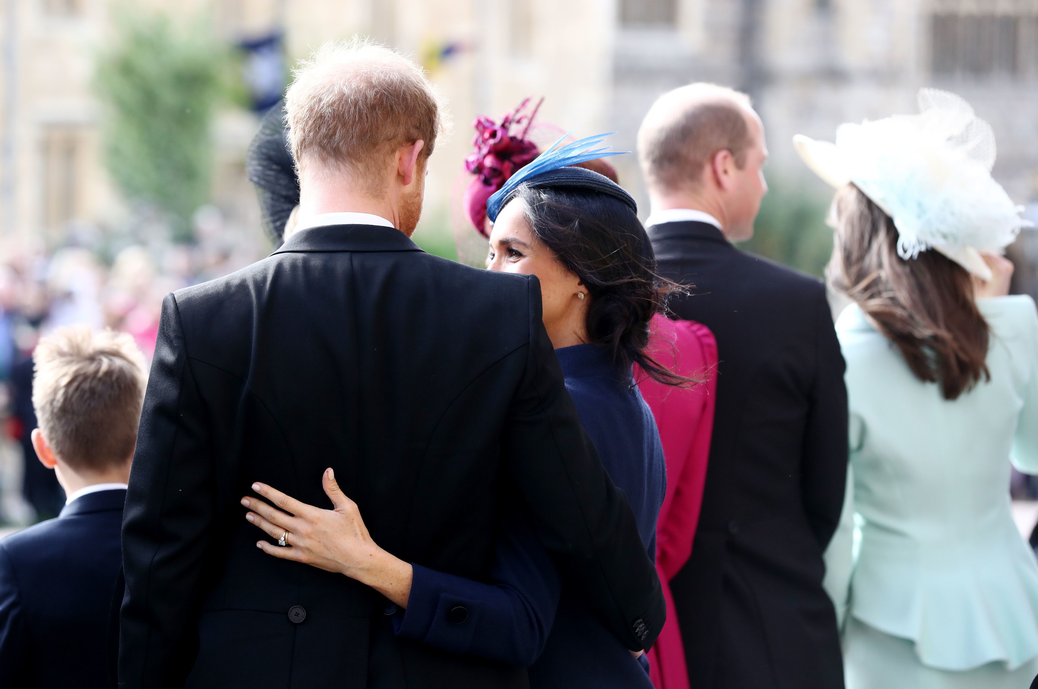 Meghan Markle Wears a Navy Givenchy Dress to Princess Eugenie s Royal Wedding