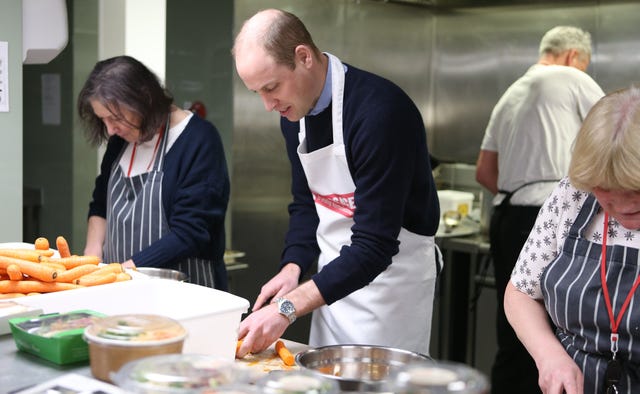 Prince William cooks lunch