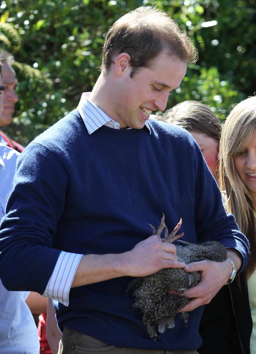 Britain's Prince William holds a kiwi bi