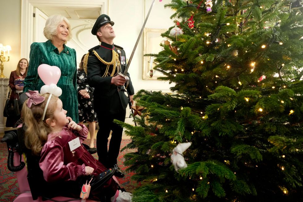 queen camilla decorates the clarence house christmas tree