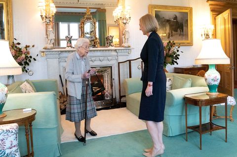 britain's queen elizabeth ii and new conservative party leader and britain's prime minister elect liz truss meet at balmoral castle in ballater, scotland