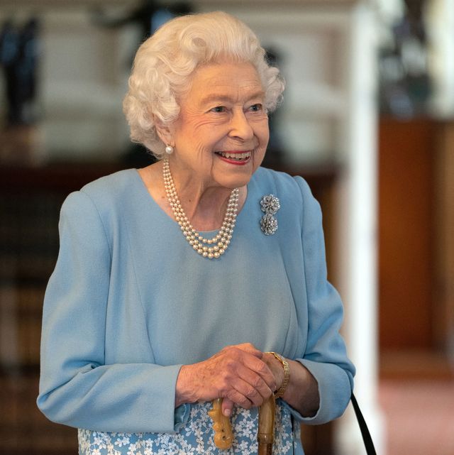 britain's queen elizabeth ii smiles during a reception in the ballroom of sandringham house