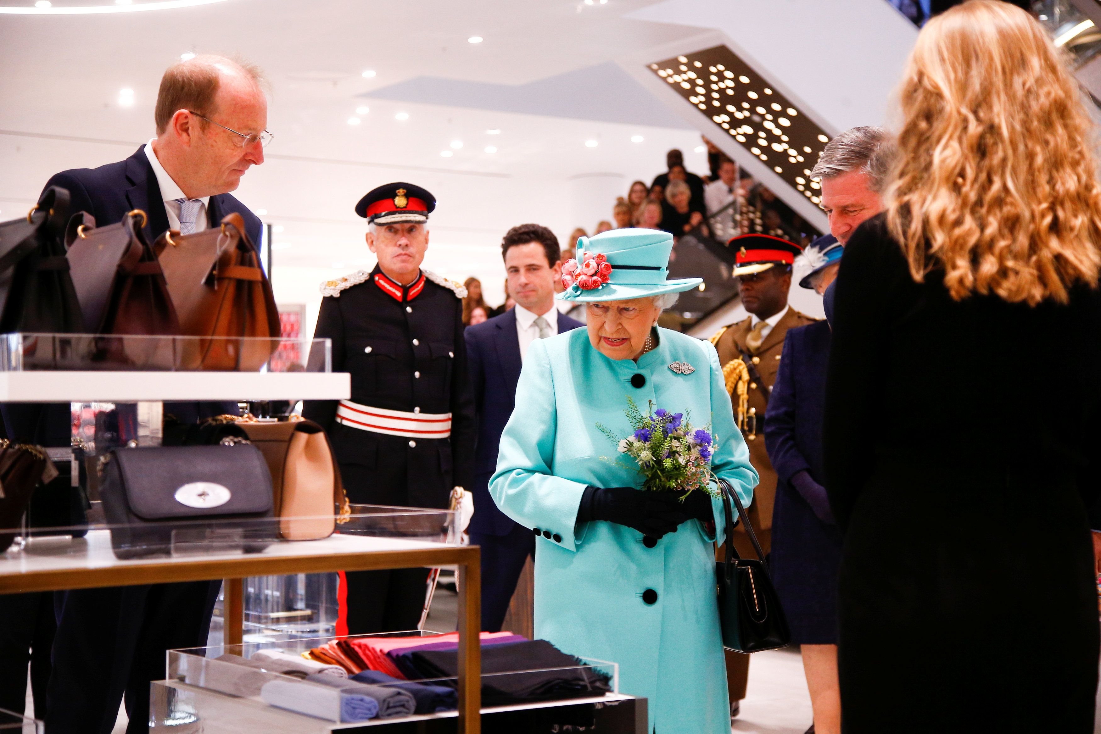 A shopping mall is pictured onboard the 'Queen Elizabeth' at the