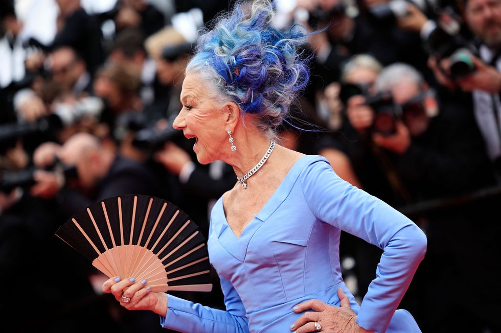 1. Helen Mirren's Bold Blue Hair Steals the Show at Cannes - wide 8