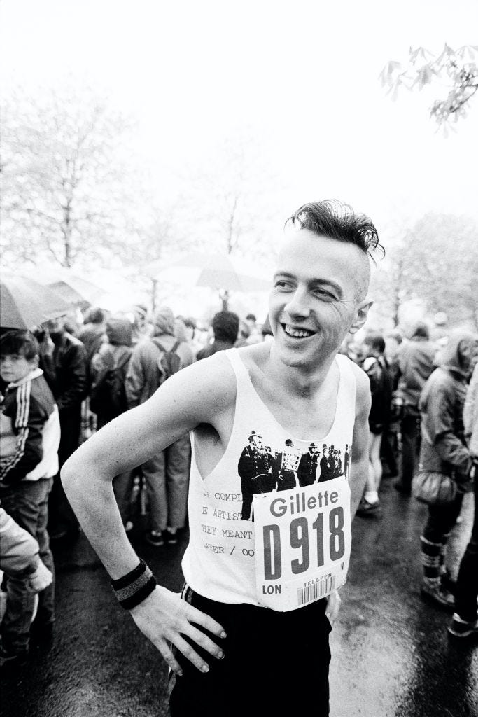 joe strummer durante la maratón de londres 1983