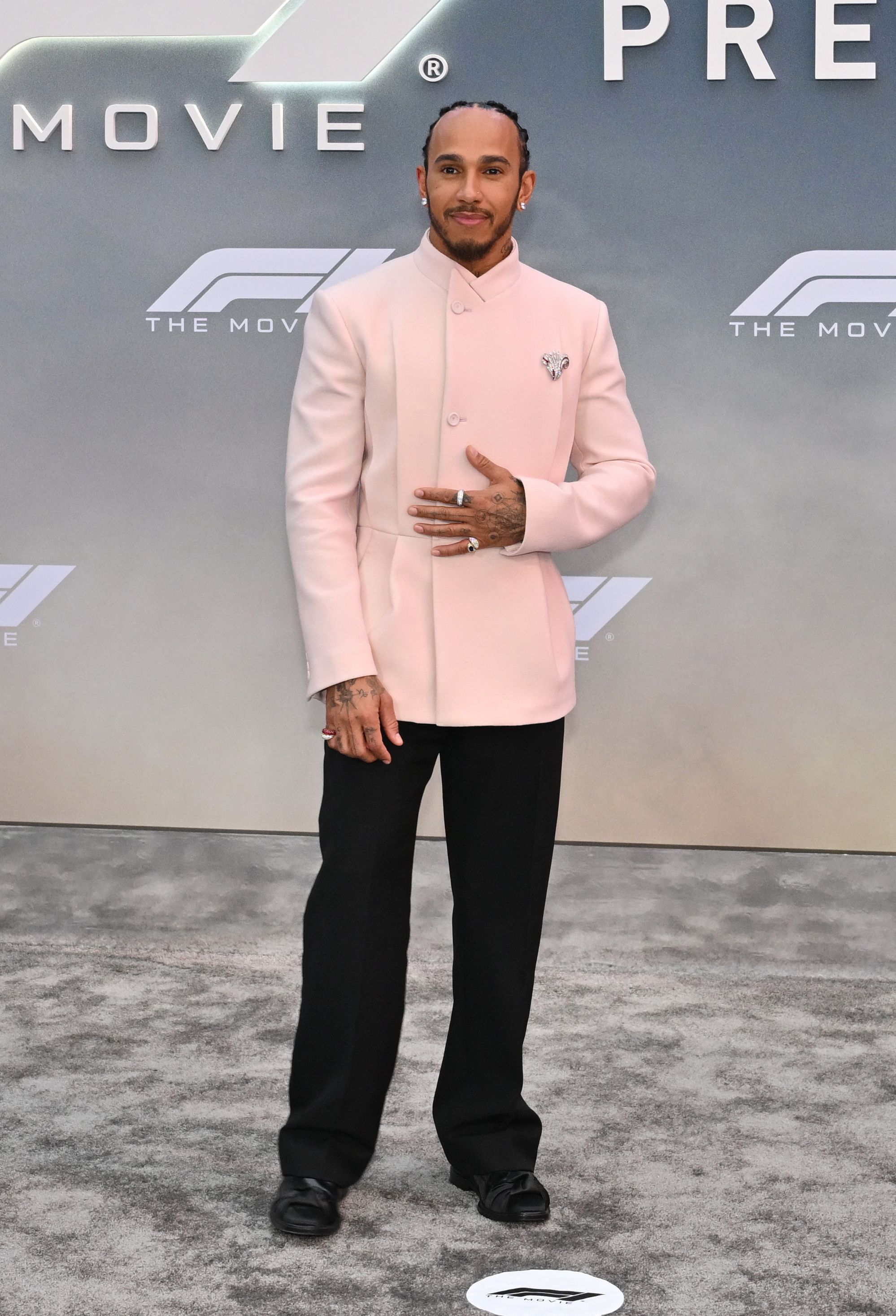 Lewis Hamilton Just Reminded Us He’s Winning Men’s Style at 'F1' Premiere