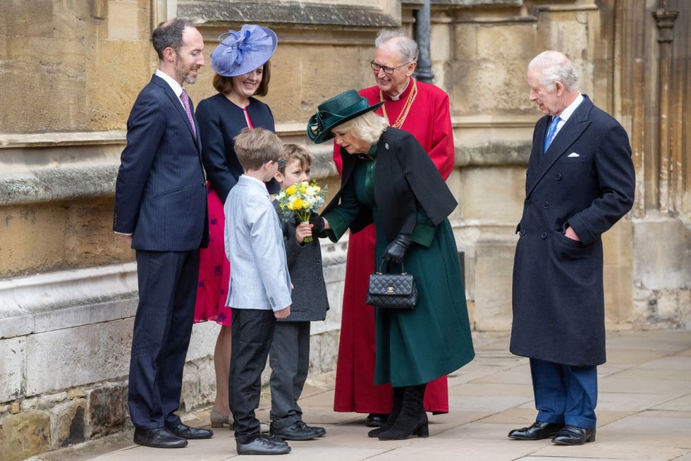 british royal family attend easter sunday service at windsor castle