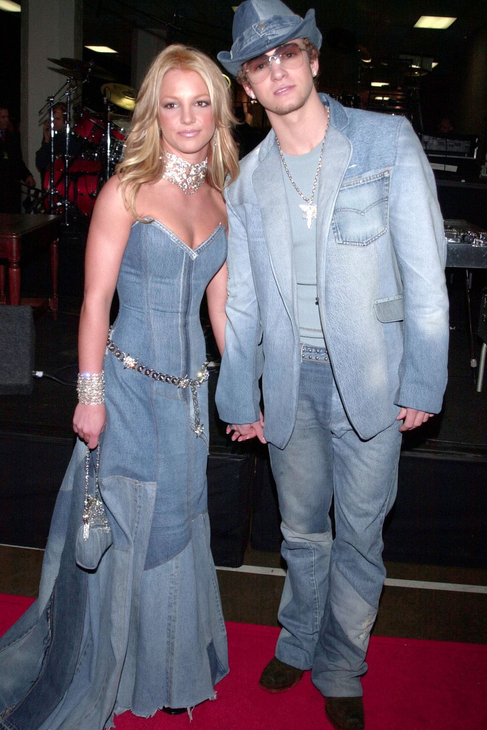 britney spears and justin timberlake wearing double denim in 2001