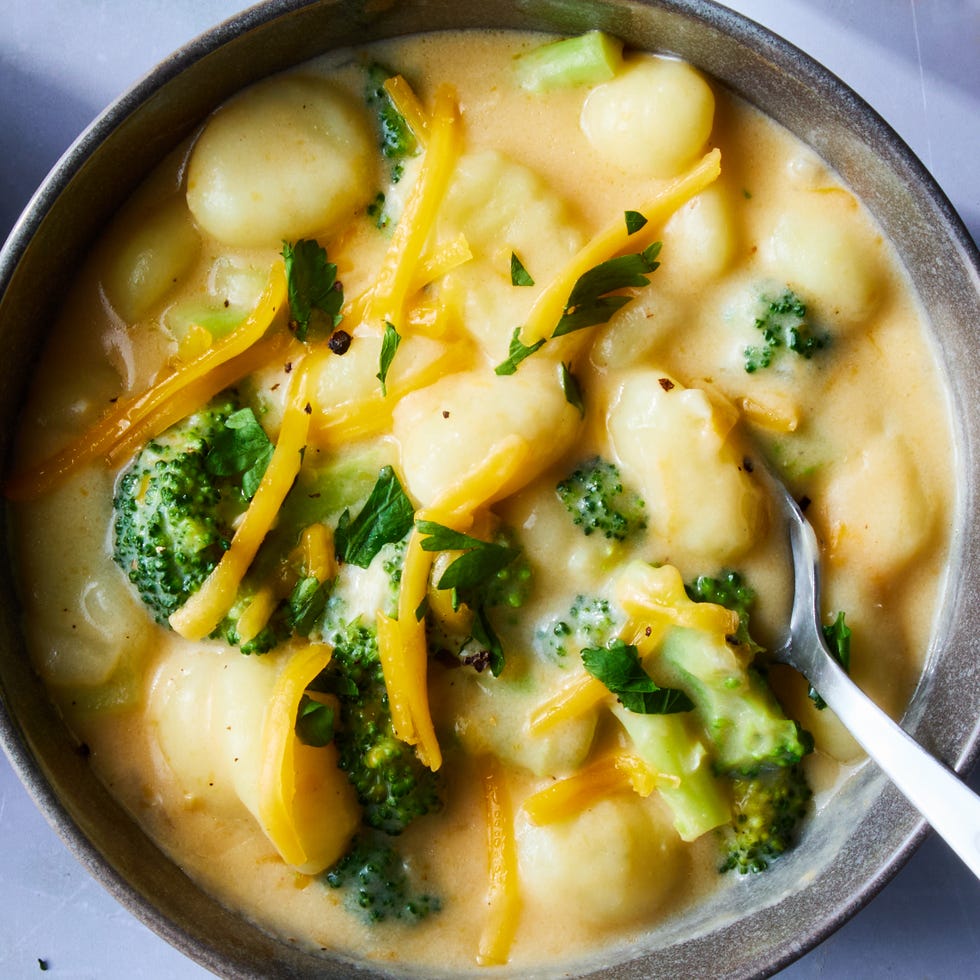 broccoli cheddar soup with gnocchi