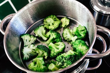 steaming vegetables