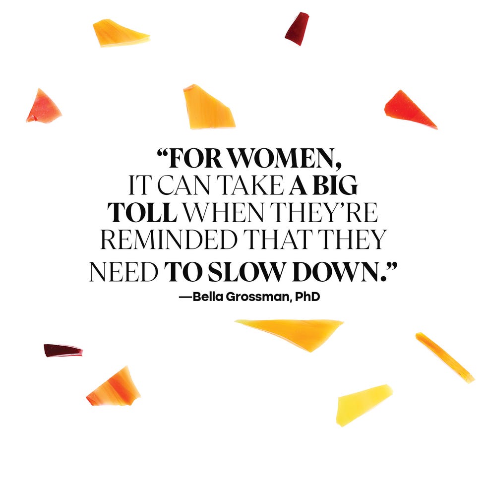 quote about womens mental health and the impact of reminders to slow down