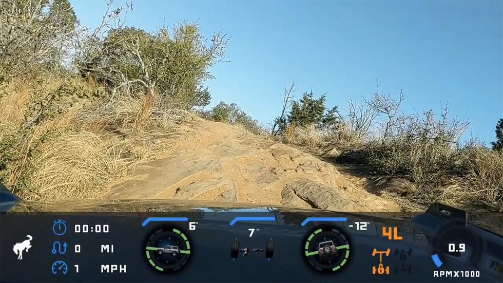 ford bronco trail app video screenshot highlighting telemetry