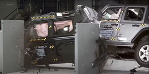 ford bronco jeep wrangler crash comparison