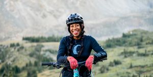 brooke goudy riding a mountain bike in colorado as part of the space for all project