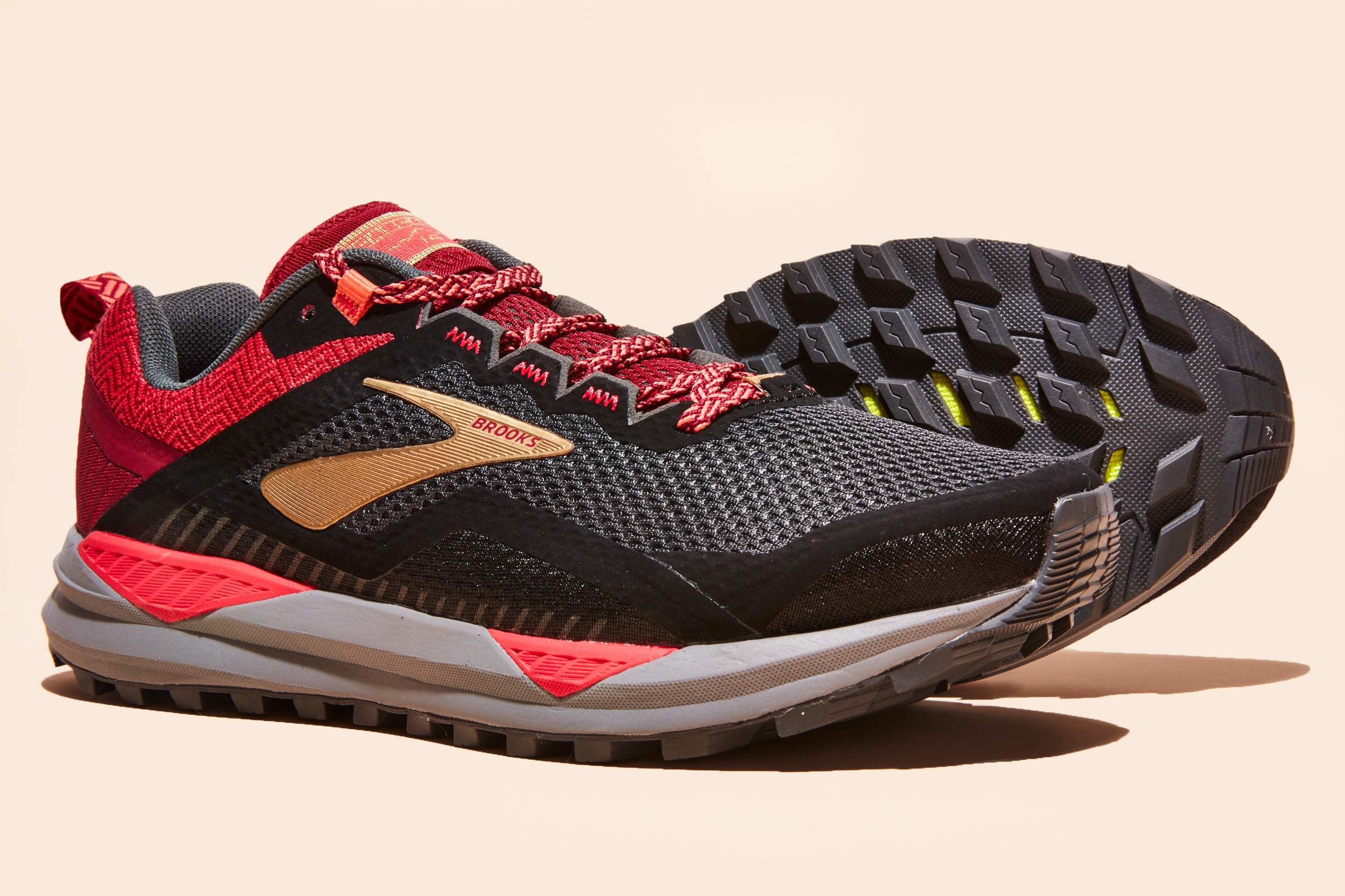 Shoe, Footwear, Outdoor shoe, Running shoe, Red, Sneakers, Product, Walking shoe, Orange, Athletic shoe, 