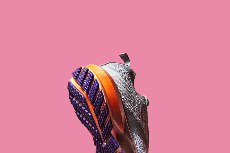 Footwear, Orange, Violet, Textile, Magenta, Shoe, Fashion accessory, Leather, Still life photography, 