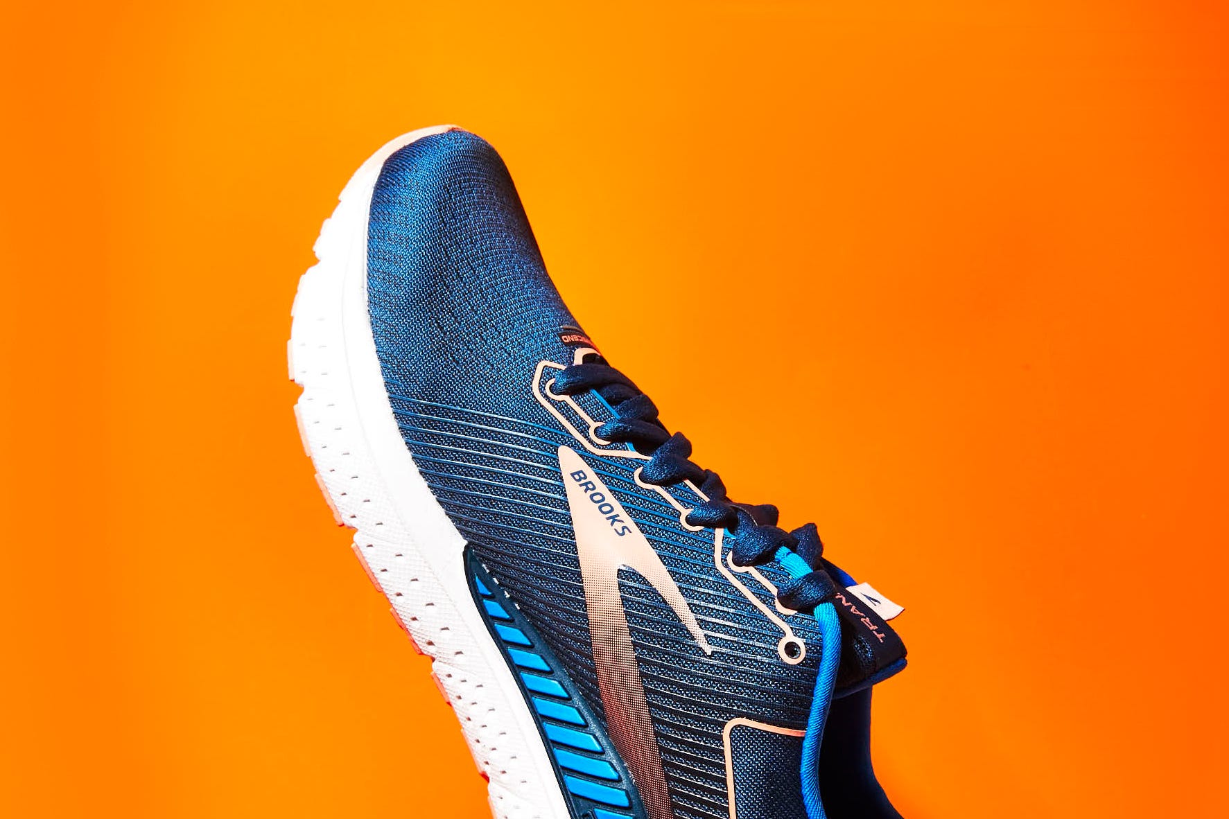 Footwear, Blue, Orange, Shoe, Yellow, Electric blue, Nike free, Athletic shoe, Sneakers, Outdoor shoe, 