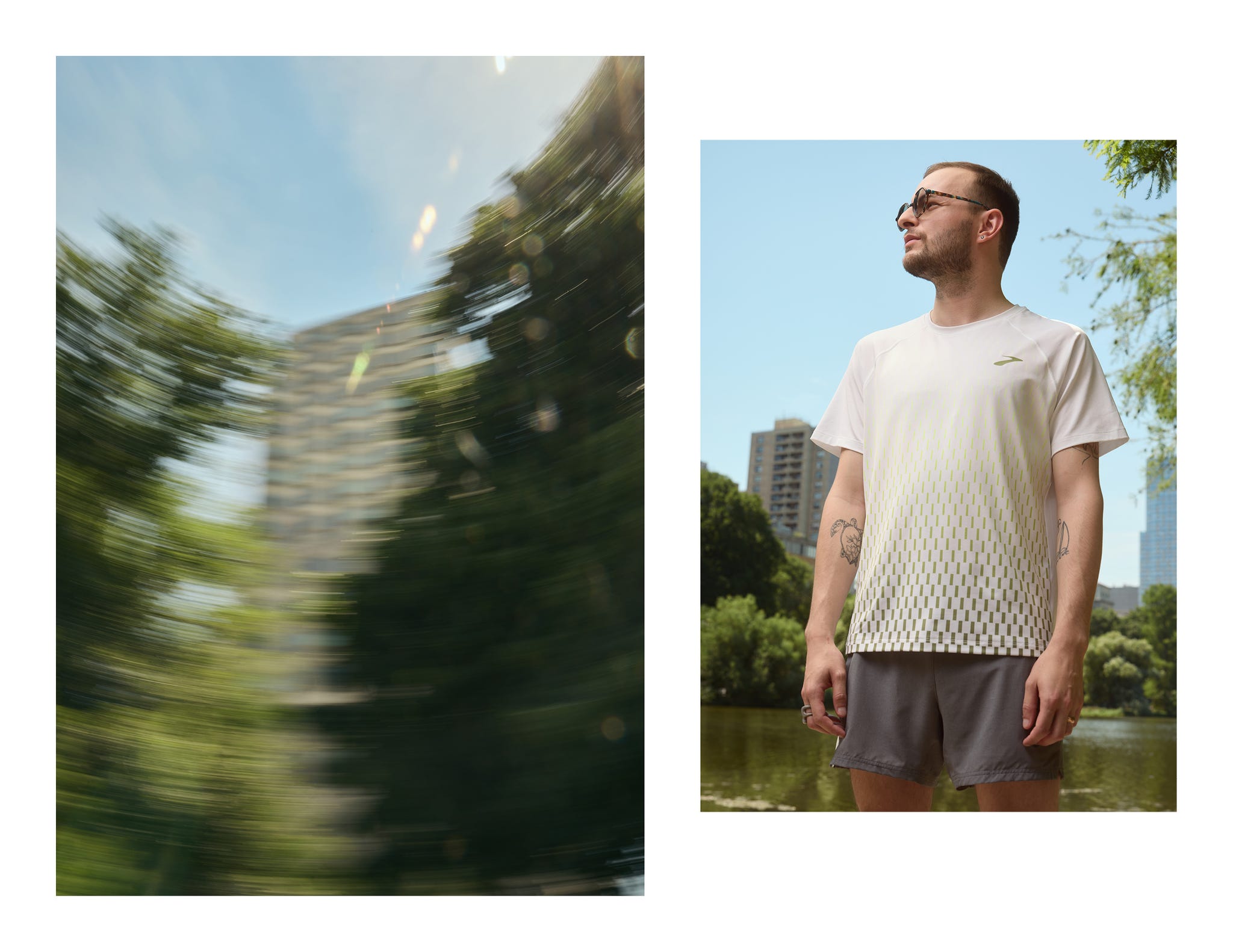 a person standing in front of a lake