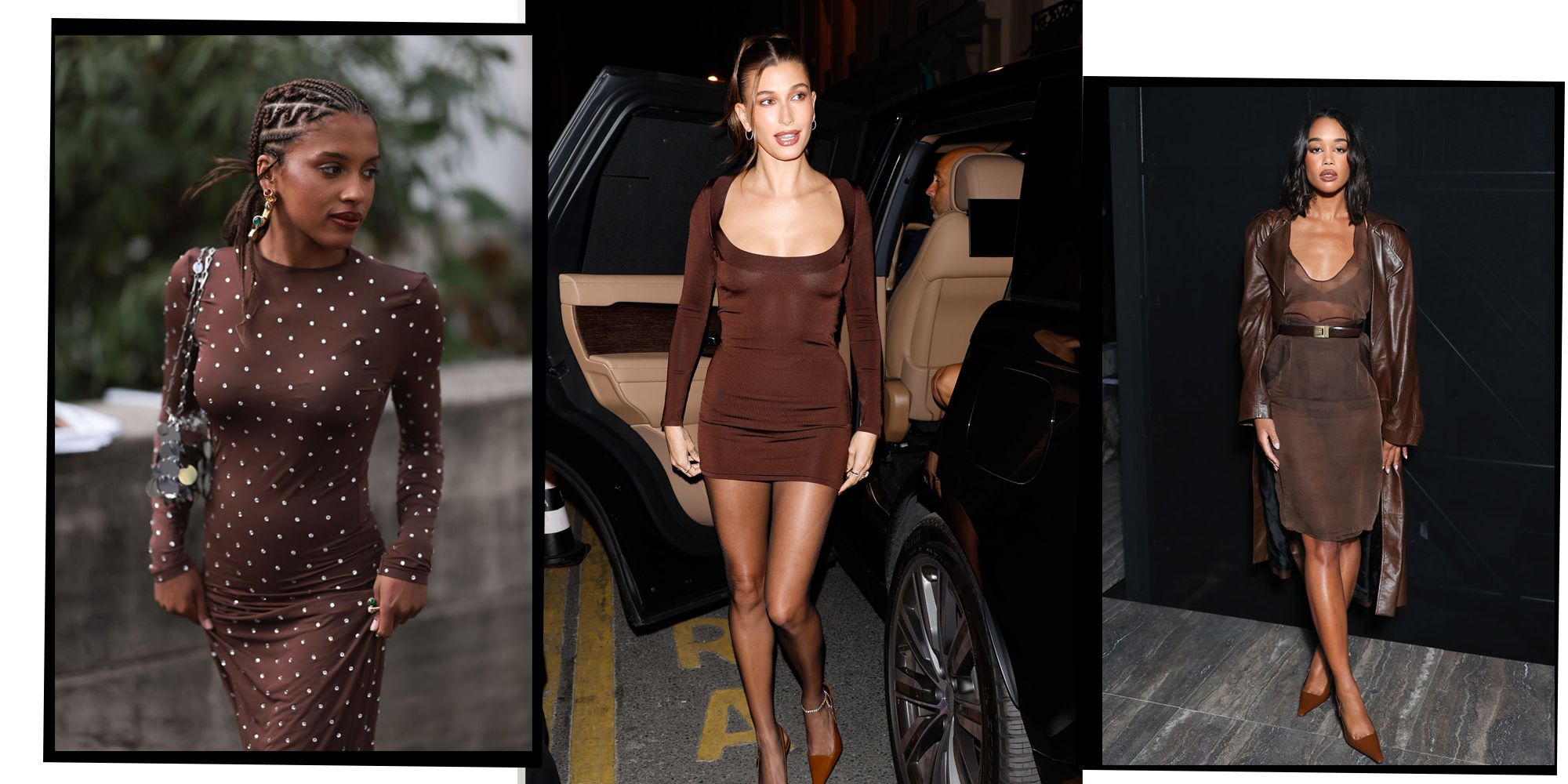 The Sexy Brown Dress Is AW23's Most Prominent Party Piece