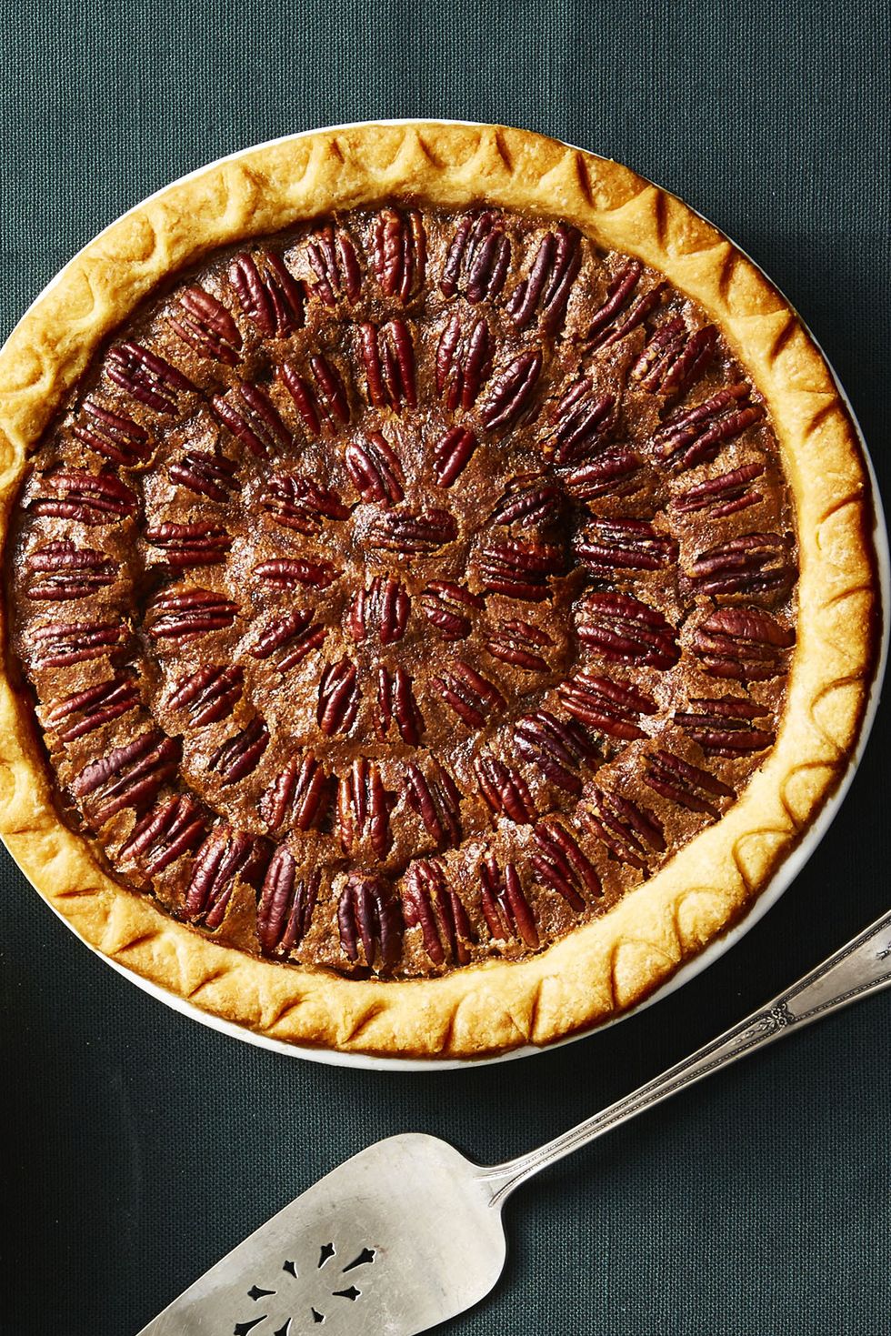 a pie with nuts and chocolate