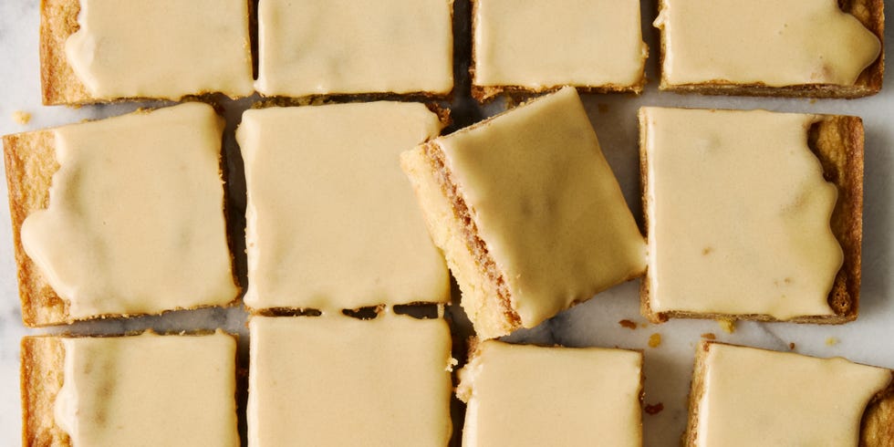 blondies covered in brown sugar icing