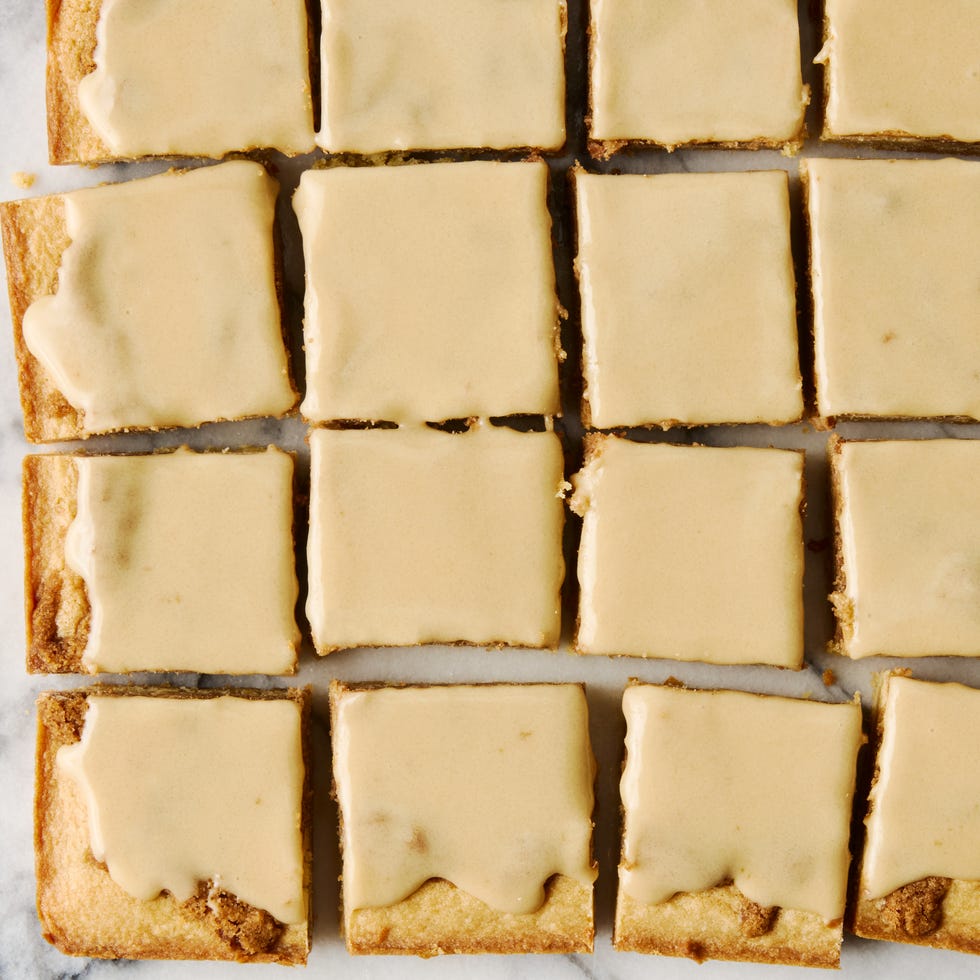 blondies covered in brown sugar icing