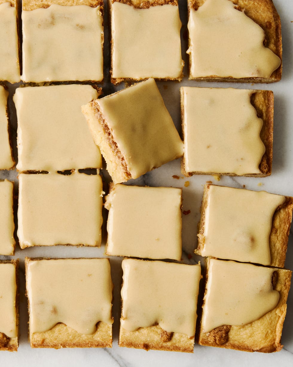 blondies covered in brown sugar icing