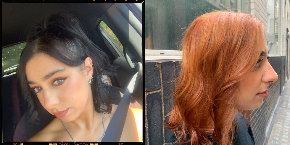 lia mappoura before and after black to red hair