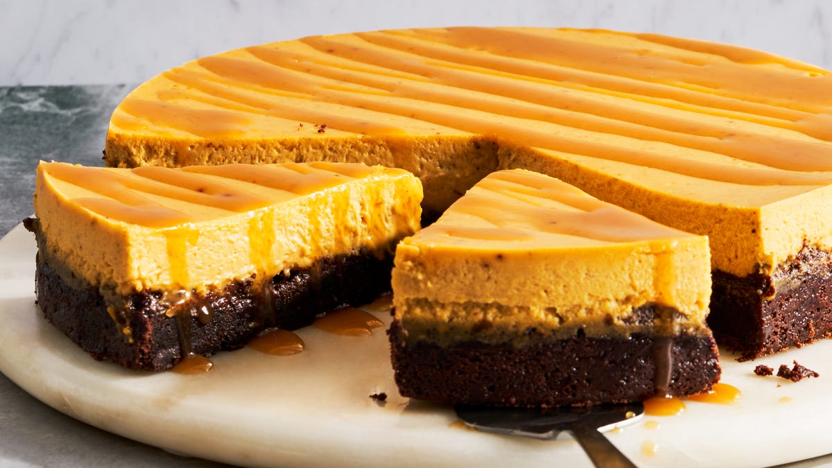 Video player poster image preview for Put This Brownie Bottom Pumpkin Cheesecake At The Top Of Your Must-Make List