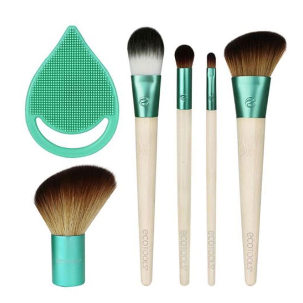 Brush, Makeup brushes, Cosmetics, Green, Turquoise, Tool, 
