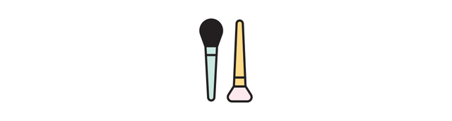 illustration of makeup brushes
