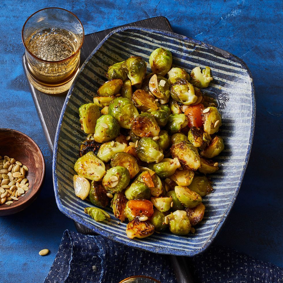 healthy thanksgiving sides mustard glazed brussels sprouts