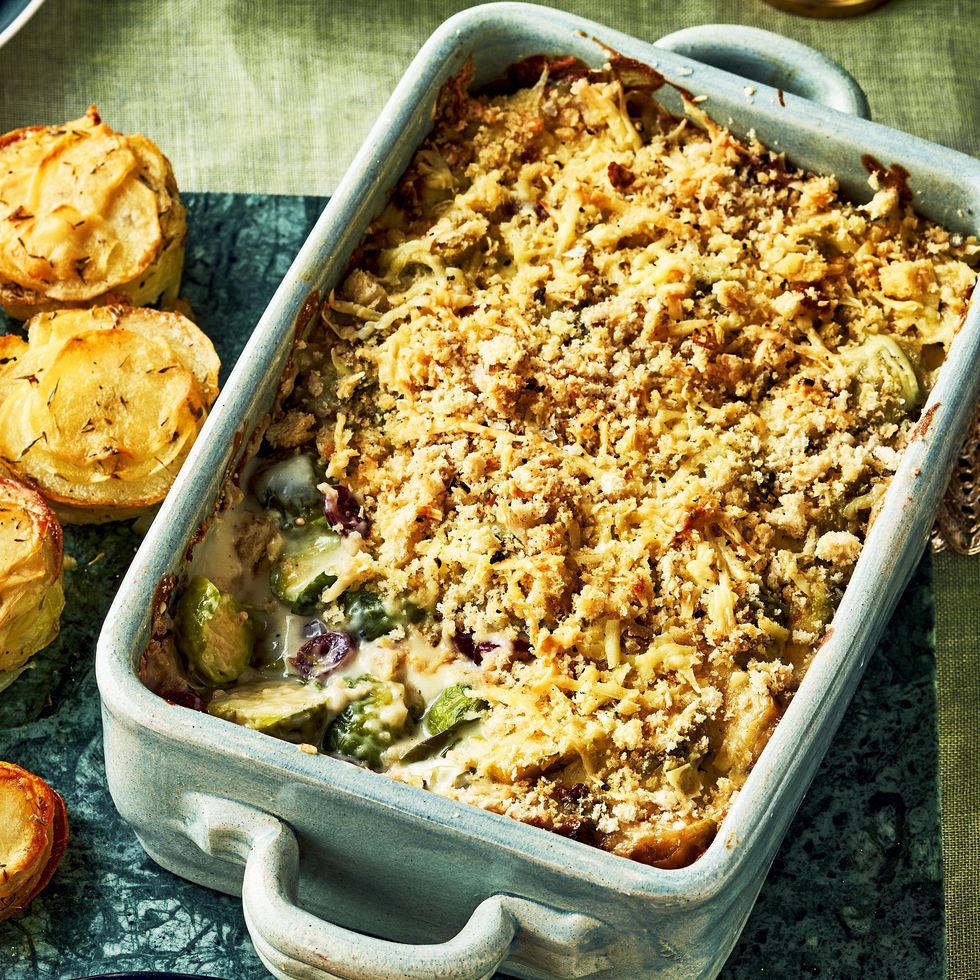 brussels sprout and cranberry gratin