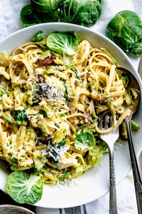 brussels sprouts pasta carbonara