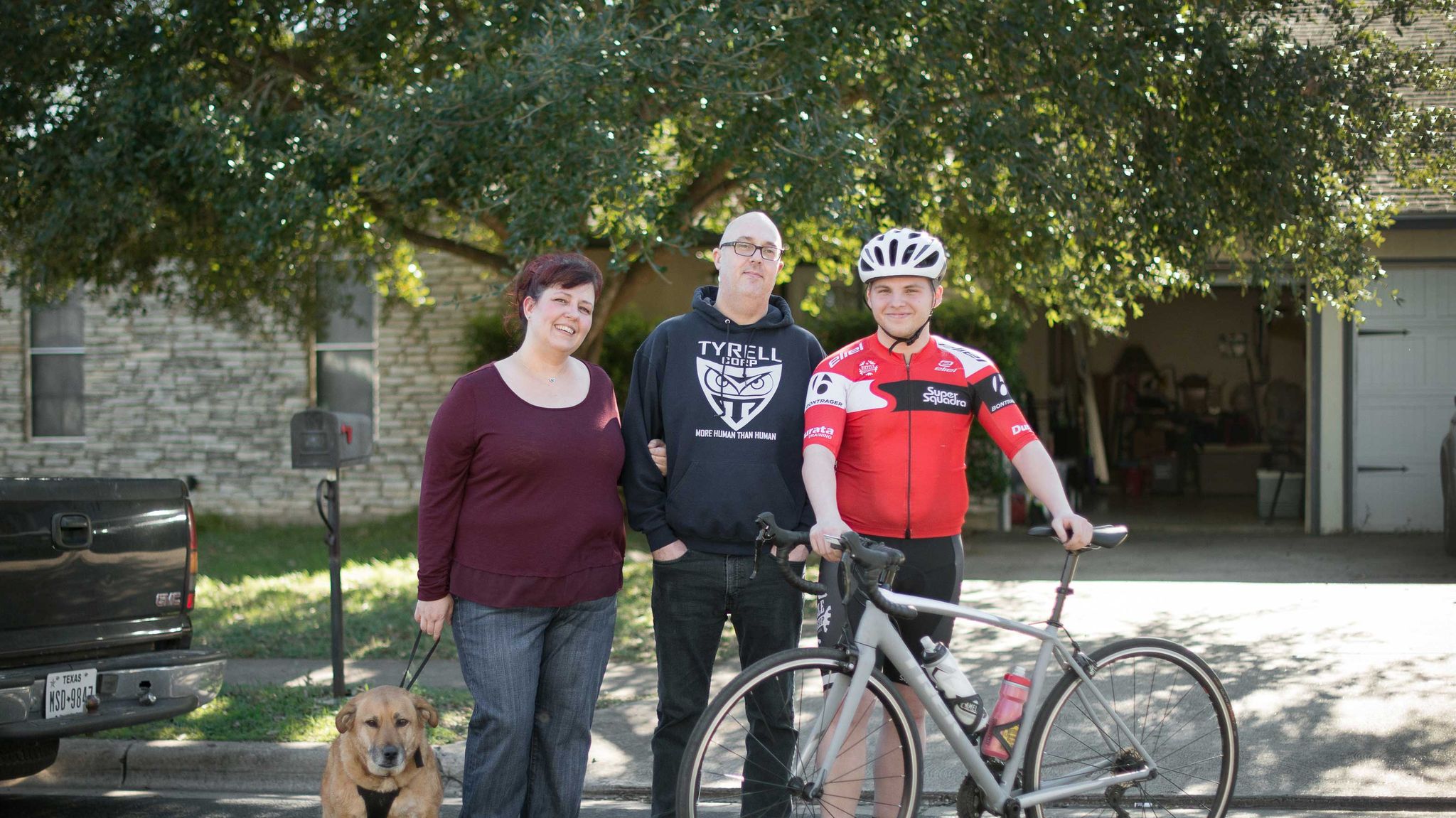 bryan albright and his trek Émonda with his aunt, laura waits, and uncle, dylan greedy, in austin, tx,  on sunday, december 29, 2019