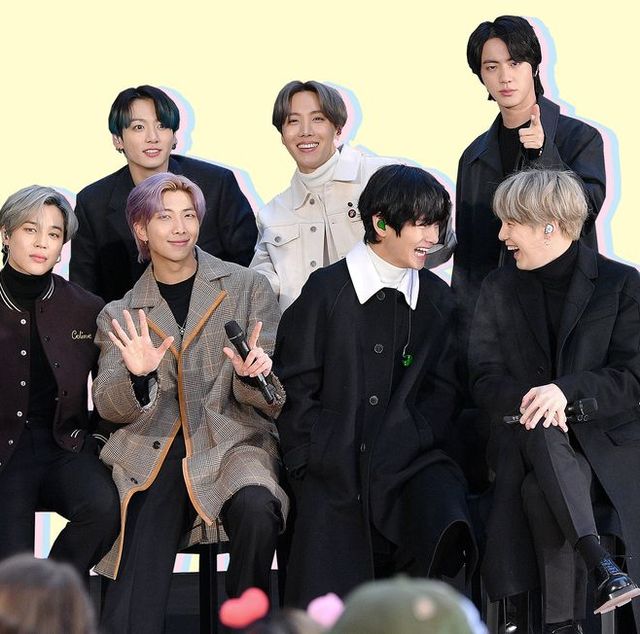 bts,new york, new york   february 21 l r jimin, jungkook, rm, j hope, v, jin, and suga of the k pop boy band bts visit the "today" show at rockefeller plaza on february 21, 2020 in new york city photo by dia dipasupilgetty images
