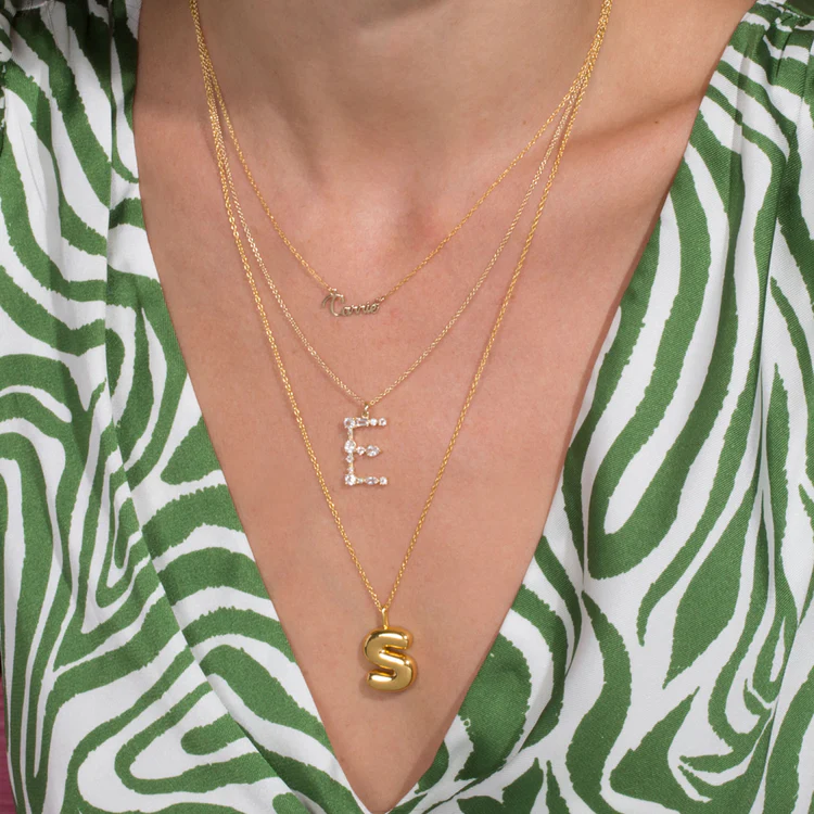 Bubble Tea Initial Necklace