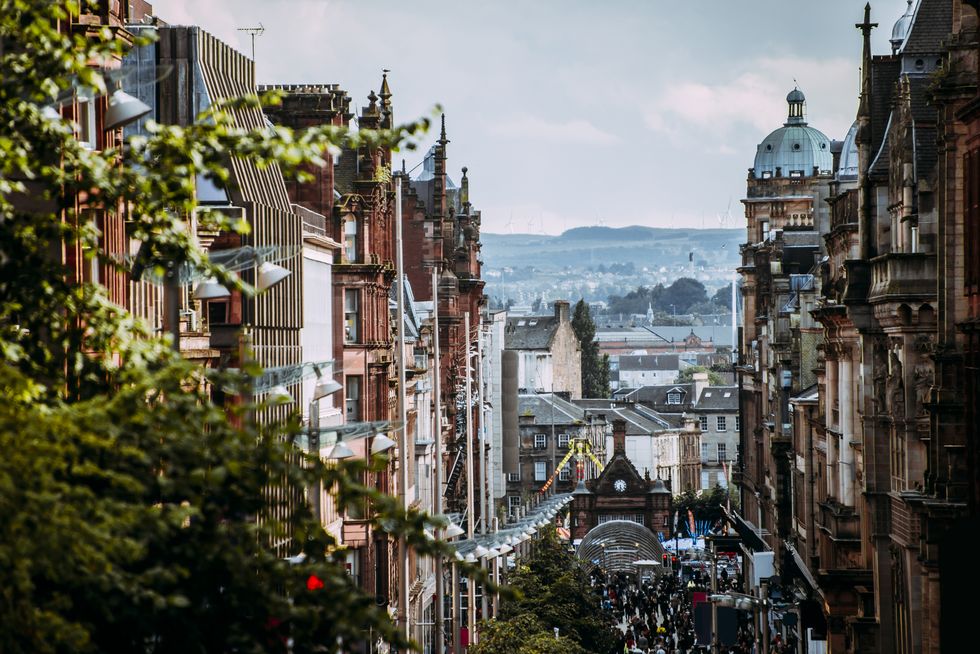 Buchanan Street, one of the main streets in Glasgow, Scotland