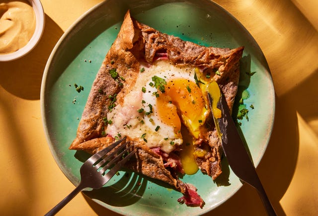 buckwheat galettes with ham egg