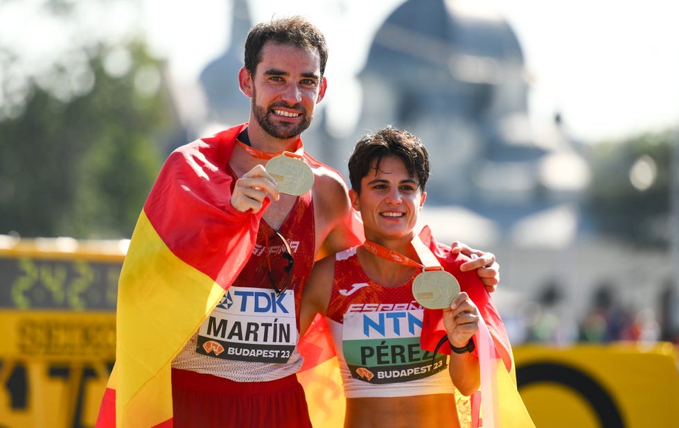 maria perez y alvaro martin en los 35 kilometros marcha