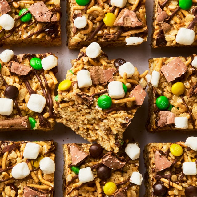 Buddy The Elf Rice Krispies Treats rice krispies treats with marshmallows, candy, and pop tart pieces