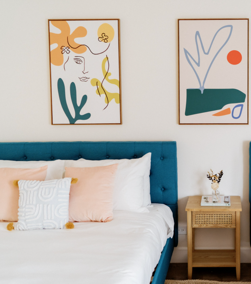 budget decorating ideas colorful bed frames