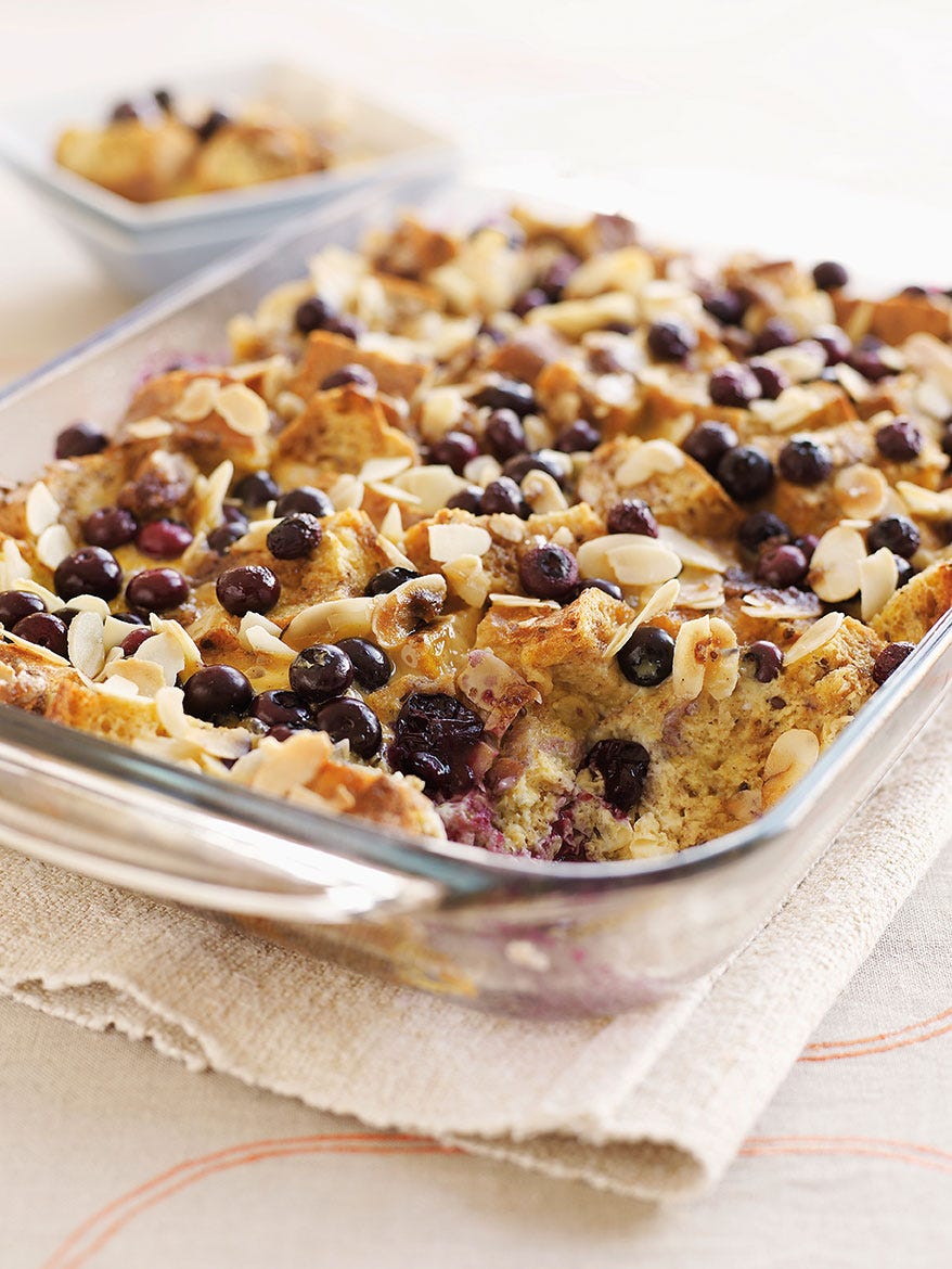budin de pan y arándanos