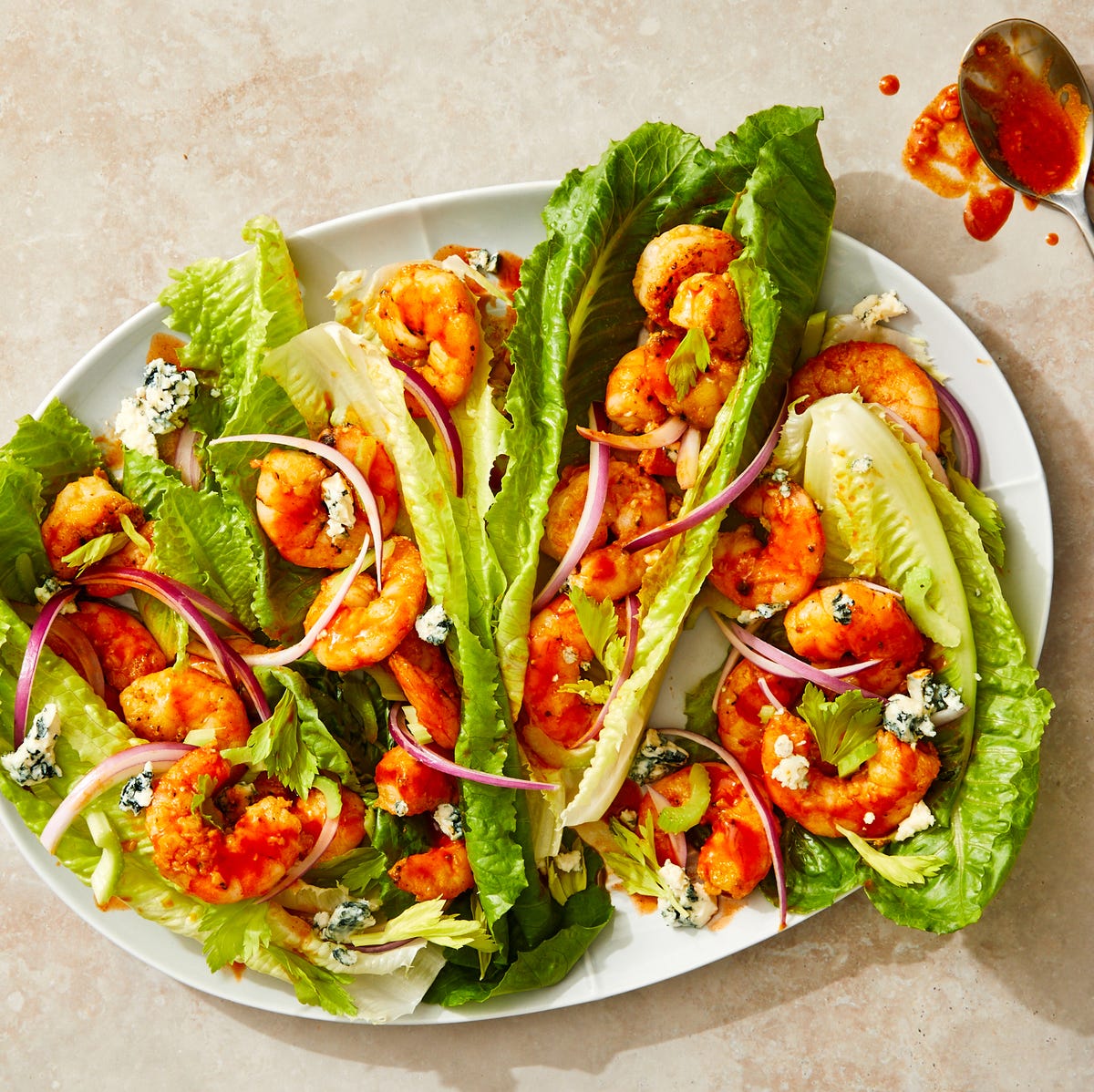 Video player poster image preview for Looking For Healthy Dinner Ideas? Try These Buffalo Shrimp Lettuce Wraps!