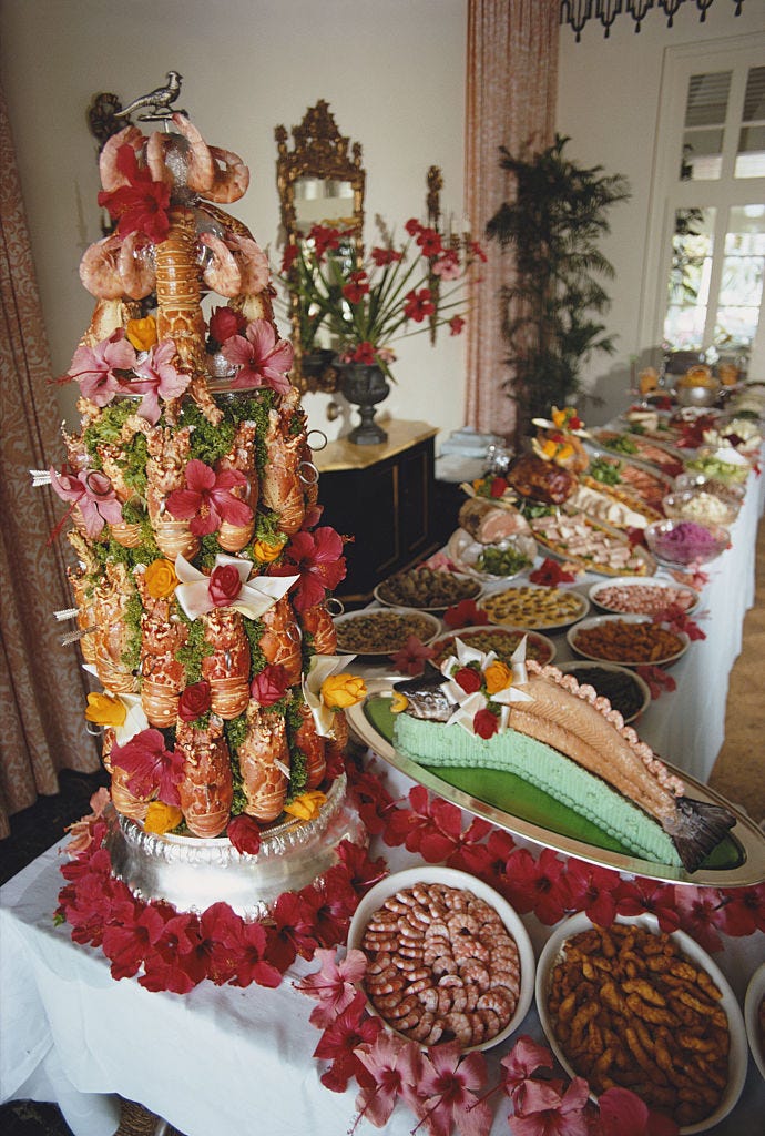 entertaining more than 50 years ago   food presentation