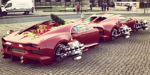 Bugatti Chiron remolque Navidad