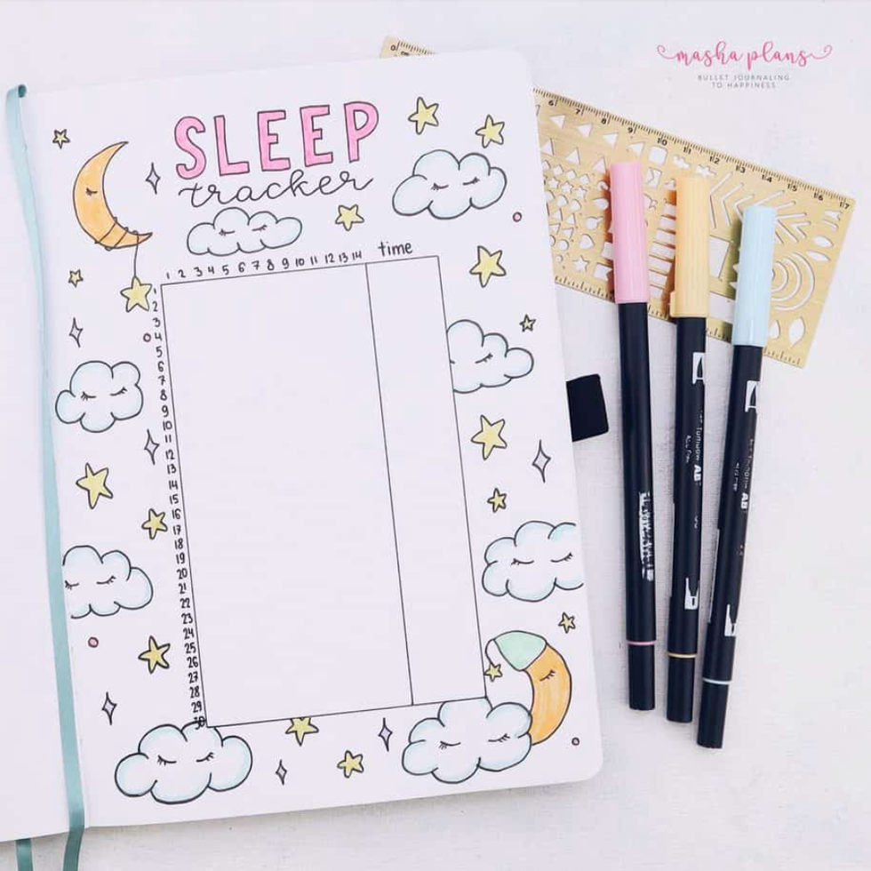 a bullet journal sleep tracker from masha plans